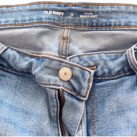 Old Navy Jeans Womens 12 Boot Cut Wide leg baggie Jeans cabincore streetwear - Picture 4 of 4